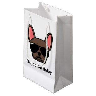 Bolsa De Regalo Pequeña Bulldog francés de color marrón chiflado cara pe