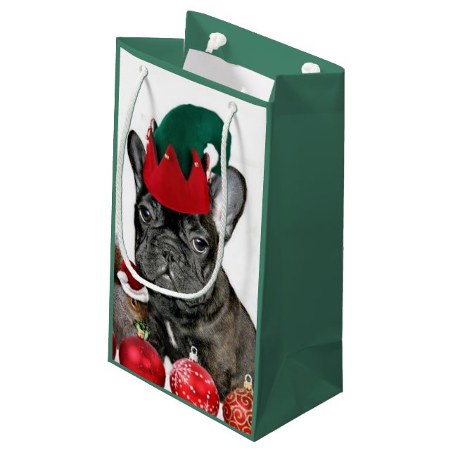 Bolsa De Regalo Pequeña Bulldog francés del navidad (Angulo reverso)