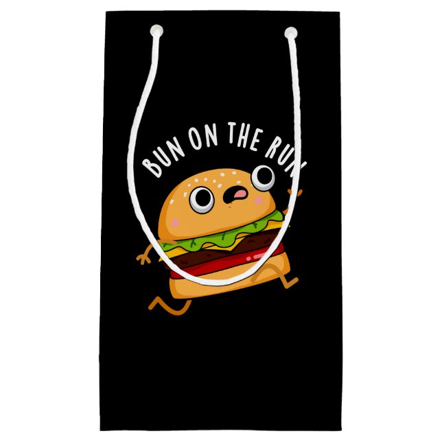 Bolsa De Regalo Pequeña Bun On The Run Funny Food Pun Dark BG (Anverso)
