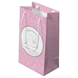 Bolsa De Regalo Pequeña Bunny Baby Shower Spring Pink Chica