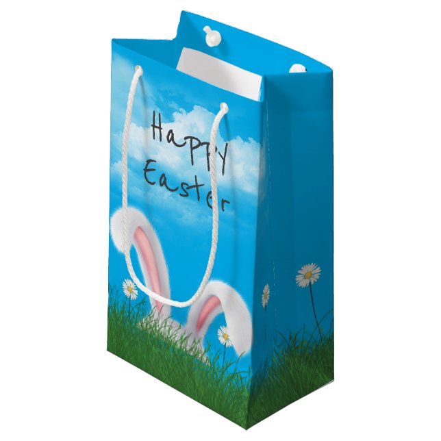 Bolsa De Regalo Pequeña Bunny De Pascua En Grass (Angulo Anverso)