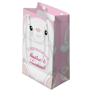 Bolsa De Regalo Pequeña Bunny Rabbit Baby Shower Pink