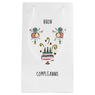 Bolsa De Regalo Pequeña Buon Compleanno | Happy Birthday