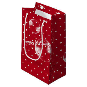 Bolsa De Regalo Pequeña burbuja sobre puntos de polka rojo y blanco