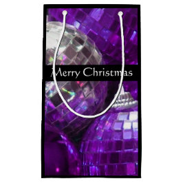 Bolsa De Regalo Pequeña Burbujas Purpuras Feliz Navidad pequeño negro