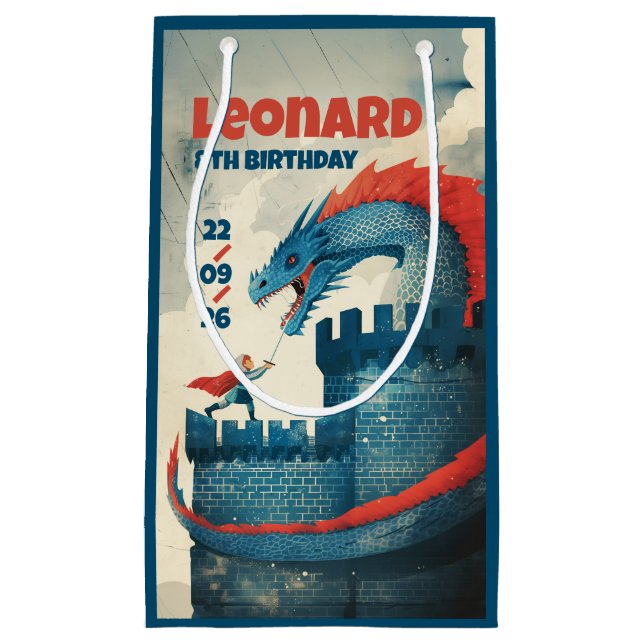 Bolsa De Regalo Pequeña Caballero sin miedo y dragón (Anverso)