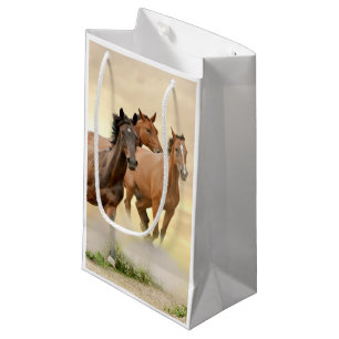 Bolsa De Regalo Pequeña Caballos en puesta del sol