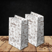 Café blanco personal/negocio con patrón lindo