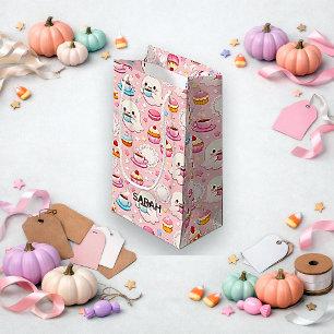 Bolsa De Regalo Pequeña Café de fantasmas kawaii rosa lindo de Halloween