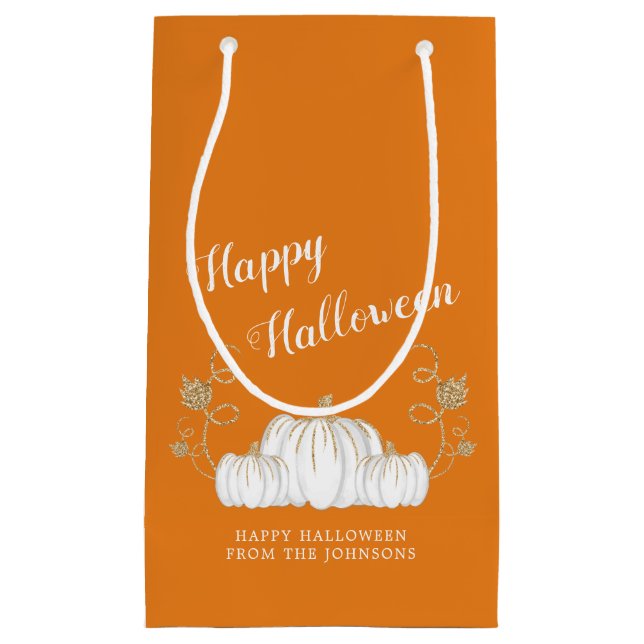 Bolsa De Regalo Pequeña Calabaza Naranja dulce Halloween (Anverso)