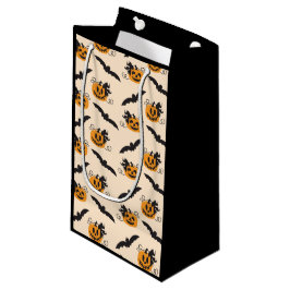 Bolsa De Regalo Pequeña Calabaza Y Bat Jack O Lantern Naranja Negro