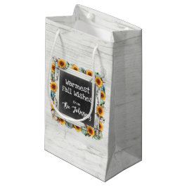 Bolsa De Regalo Pequeña Calabazas de girasol de acción de gracias en la ma