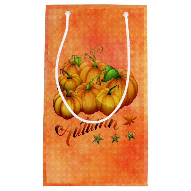 Bolsa De Regalo Pequeña Calabazas naranjas (Anverso)