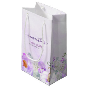 Bolsa De Regalo Pequeña Calabazas y flores moradas caen en Baby Shower
