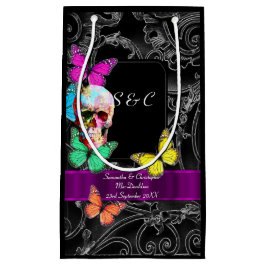 Bolsa De Regalo Pequeña Calavera gótica y boda personalizado negro