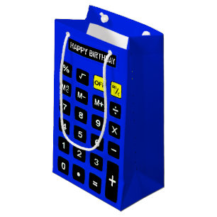 Bolsa De Regalo Pequeña Calculadora de cumpleaños azul