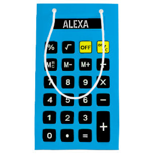 Bolsa De Regalo Pequeña Calculadora de cumpleaños azul Aqua