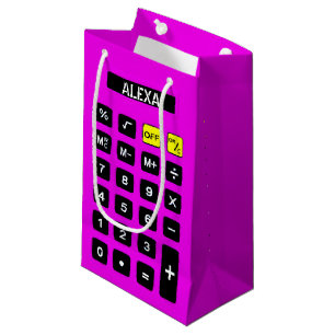 Bolsa De Regalo Pequeña Calculadora de cumpleaños rosado neón