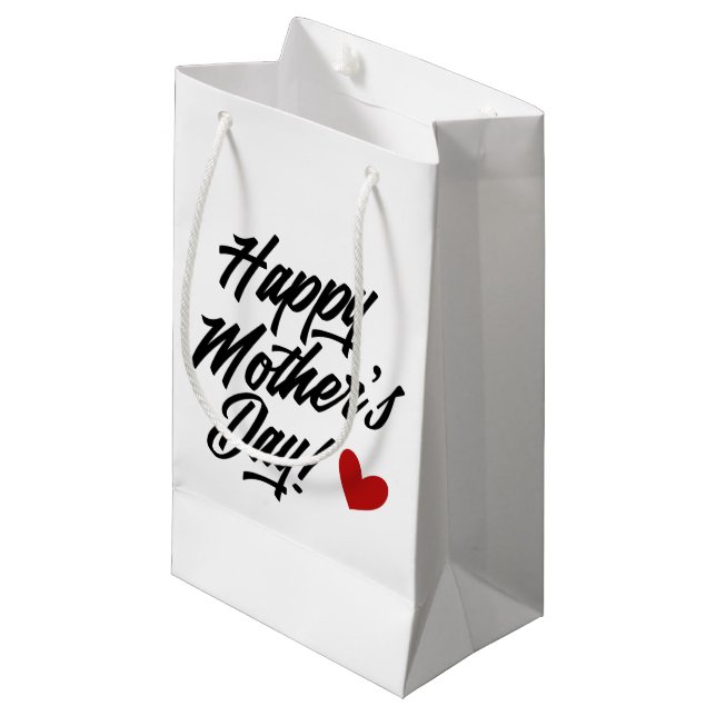 Bolsa De Regalo Pequeña Caligrafía simple feliz del día de la madre | Bols (Angulo Anverso)