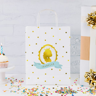 Bolsa De Regalo Pequeña Cameo de oro de Mint Faux y puntos de confetti