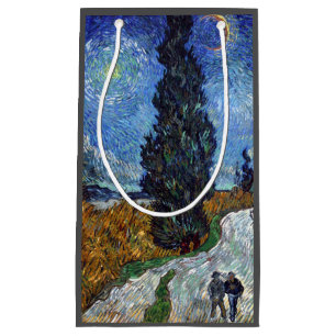 Bolsa De Regalo Pequeña Camino con cipreses impresionismo Van Gogh