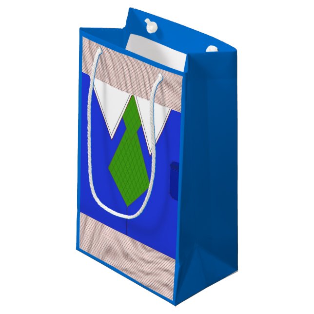 Bolsa De Regalo Pequeña Camisa Azul y Corbata (Angulo Anverso)
