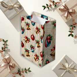 Bolsa De Regalo Pequeña Campana de Oro Festivo de Navidad