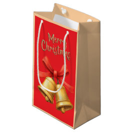 Bolsa De Regalo Pequeña Campanas de Navidad Elegantes Arte Rojo de Fiesta