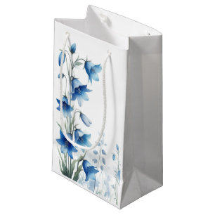 Bolsa De Regalo Pequeña Campanillas Azules Elegantes Flores 