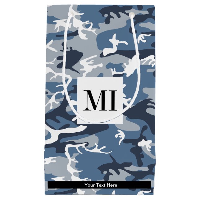 Bolsa De Regalo Pequeña Camuflaje azul de nieve en invierno, ejército (Anverso)