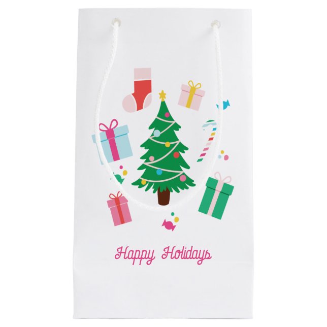Bolsa De Regalo Pequeña Candy Stocking Preppy Christmas Tree Gift (Anverso)
