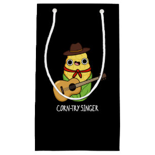 Bolsa De Regalo Pequeña Cantante de maíz divertida Corn Pun Dark BG