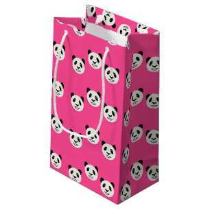 Bolsa De Regalo Pequeña Caras de oso panda rosado