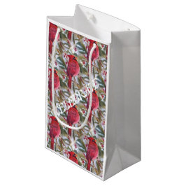Bolsa De Regalo Pequeña Cardenal rojo del NAVIDAD