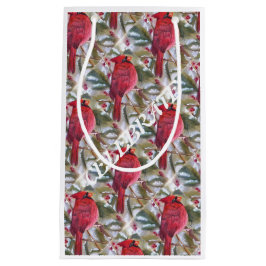 Bolsa De Regalo Pequeña Cardenal rojo del NAVIDAD