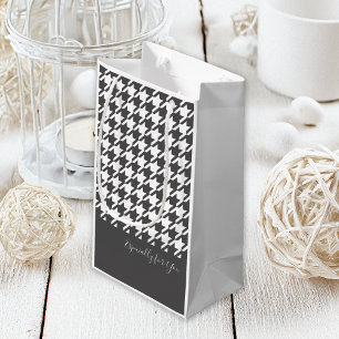Bolsa De Regalo Pequeña Carne de gallo blanco y negro personalizada