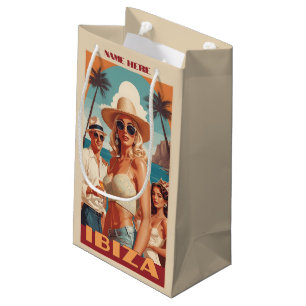 Bolsa De Regalo Pequeña Cartel de viaje de personalizado Textos Ibiza, Esp