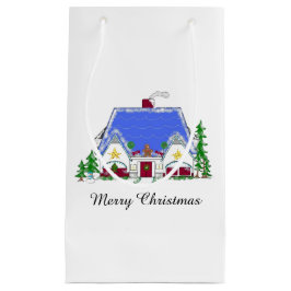 Bolsa De Regalo Pequeña Casa de Navidad Acogedora