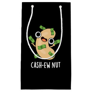 Bolsa De Regalo Pequeña Cash-ew Nut Funny Cashew Nut Pun Dark BG