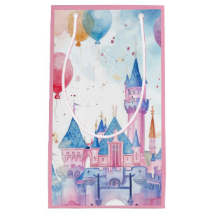 Bolsa De Regalo Pequeña Castillo Princesa de color de agua rosa