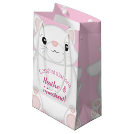 Bolsa De Regalo Pequeña Cat Baby Shower Kitty Pink