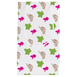 Bolsa De Regalo Pequeña Celebraciones rosadas y verdes bonitas