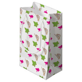Bolsa De Regalo Pequeña Celebraciones rosadas y verdes bonitas