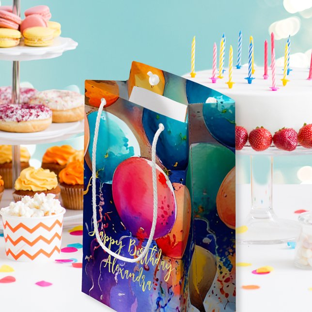 Bolsa De Regalo Pequeña ¡Celebren! Texto del personalizado Cualquier ocasi (Easily customize the text on this colorful gift bag and it will be perfect for any occasion. )