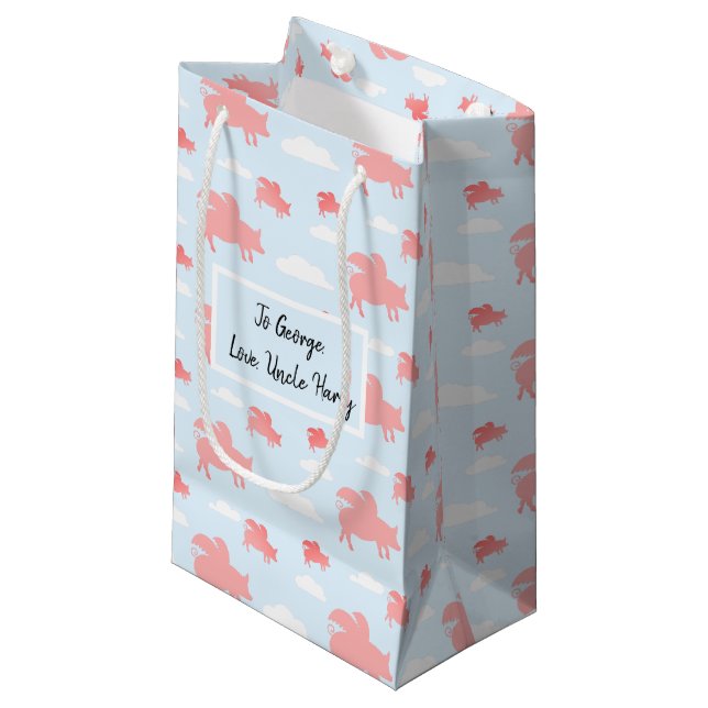 Bolsa De Regalo Pequeña Cerdos voladores caprichosos (Angulo Anverso)