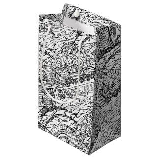 Bolsa De Regalo Pequeña Chattanooga Whimsy Black and White