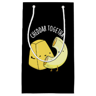 Bolsa De Regalo Pequeña Cheddar Juntos Funny Food Pun Dark BG