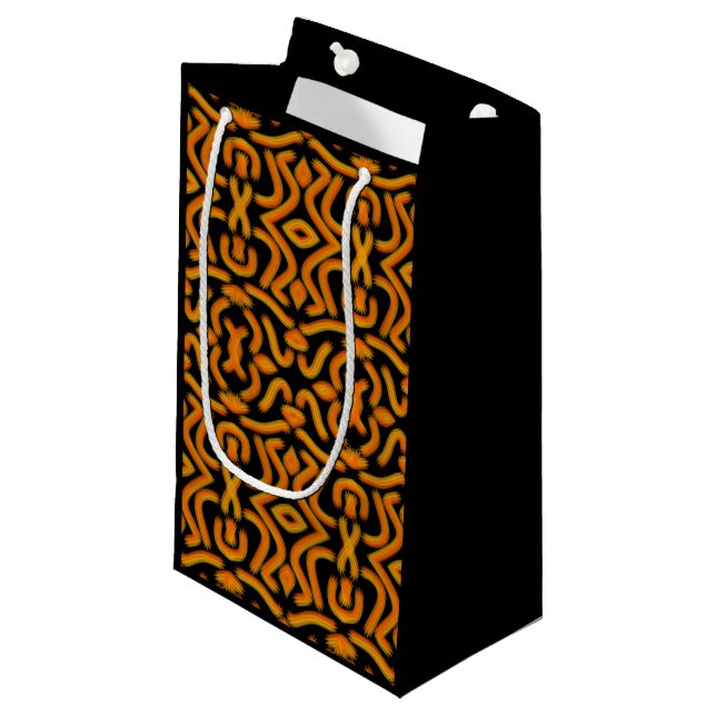 Bolsa De Regalo Pequeña Cheesy Noodle Doodle Art Mirrored Image Pattern (Angulo Anverso)