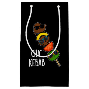 Bolsa De Regalo Pequeña Chic Kebab Chiste de Shish Kebab Pun Fondo Oscuro