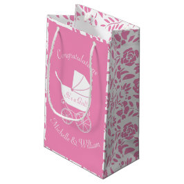 Bolsa De Regalo Pequeña Chica Baby Shower Cute Rosa Vintage